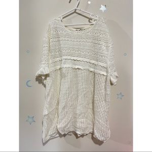 Knit short sleeve top